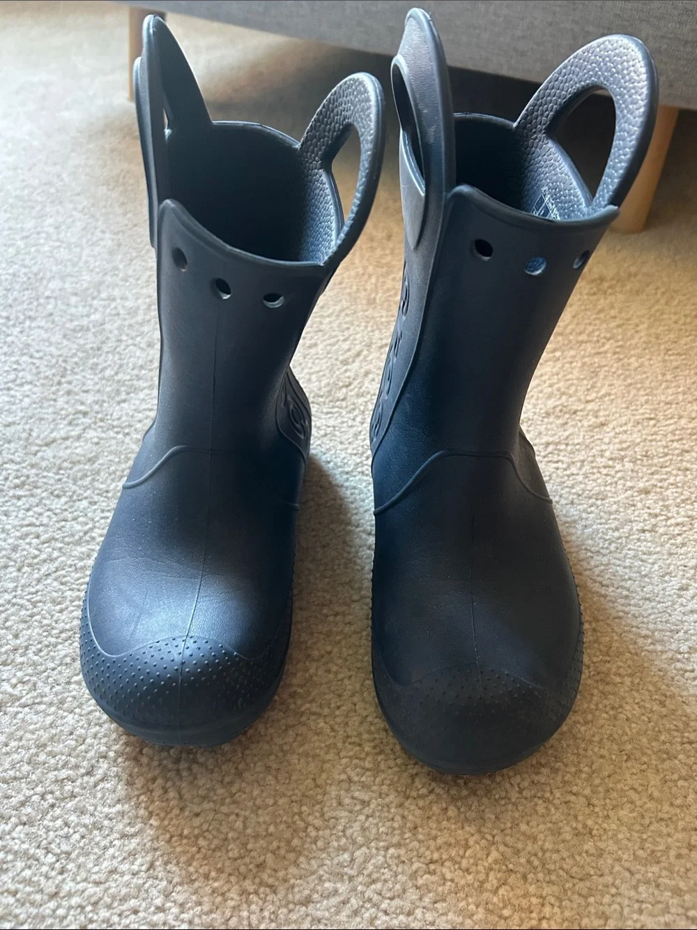 CROCS Kids Blue Pull-On Rain & Snow Boots with Handles